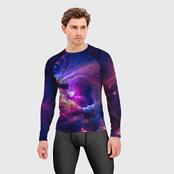 Рашгард мужской Небула в космосе в фиолетовых тонах - нейронная се, цвет: 3D-принт — фото 2
