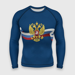 Рашгард мужской Флаг России лента, цвет: 3D-принт