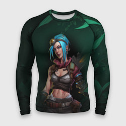 Мужской рашгард Jinx art green Arcane League of Legends