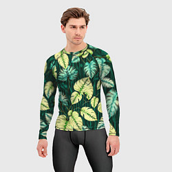Рашгард мужской Листья узор тропический, цвет: 3D-принт — фото 2