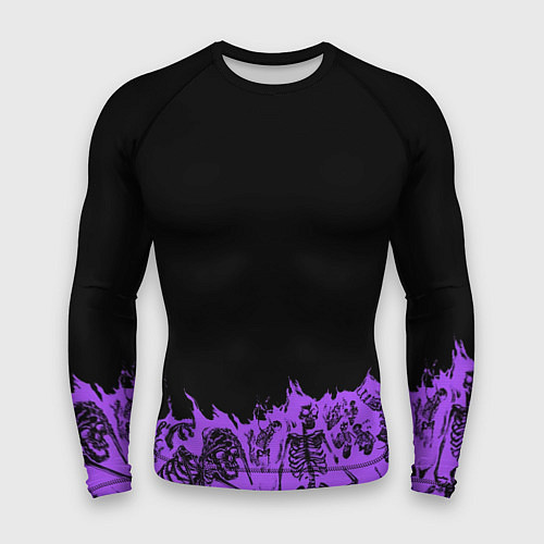 Мужской рашгард Скелеты в неоновом огне / 3D-принт – фото 1