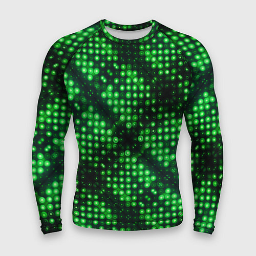 Мужской рашгард Яркие зеленые точки / 3D-принт – фото 1