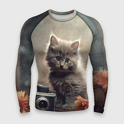 Мужской рашгард Серый котенок, винтажное фото