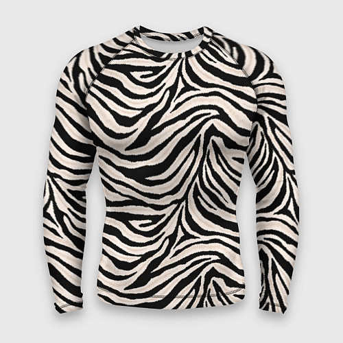 Мужской рашгард Полосатая шкура зебры, белого тигра / 3D-принт – фото 1