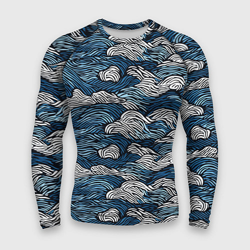 Мужской рашгард Морские волны паттерн / 3D-принт – фото 1