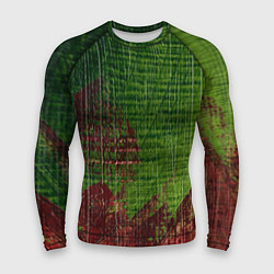 Рашгард мужской Зелёная и бордовая текстура, цвет: 3D-принт