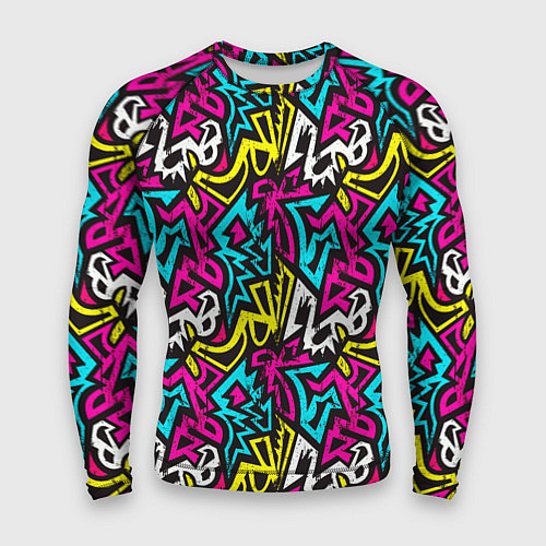 Мужской рашгард Цветные зигзаги Colored zigzags / 3D-принт – фото 1