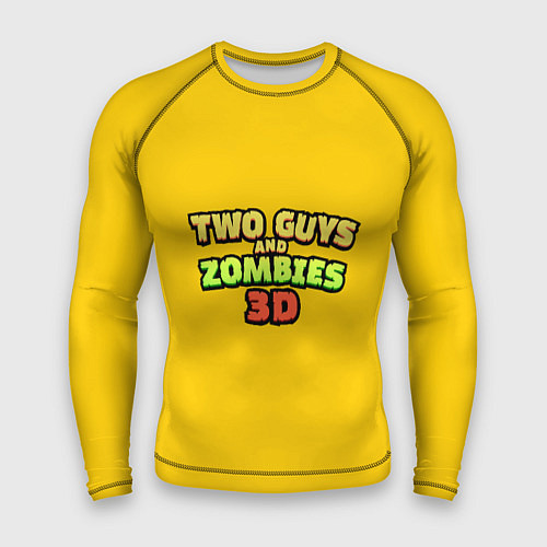 Мужской рашгард Two Guys & Zombies 3D - Лого на желтом / 3D-принт – фото 1