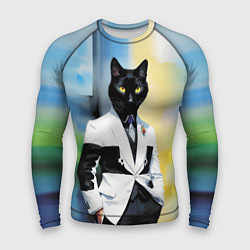 Рашгард мужской Cat fashionista - neural network - pop art, цвет: 3D-принт