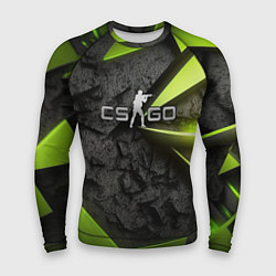 Рашгард мужской CS GO green black abstract, цвет: 3D-принт