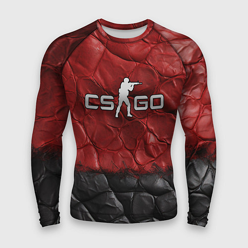 Мужской рашгард CS GO red black texture / 3D-принт – фото 1