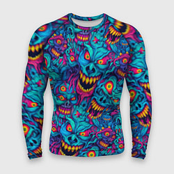 Мужской рашгард Неоновые монстры - graffiti art style pattern