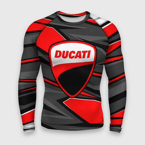 Мужской рашгард Ducati - red stripes / 3D-принт – фото 1