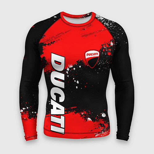 Мужской рашгард Ducati - красная униформа с красками / 3D-принт – фото 1
