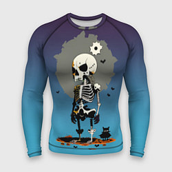 Рашгард мужской Funny skeleton - neural network - halloween, цвет: 3D-принт