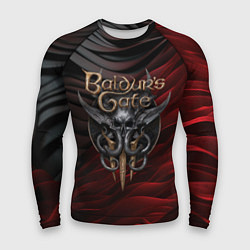 Мужской рашгард Baldurs Gate 3 logo dark red black