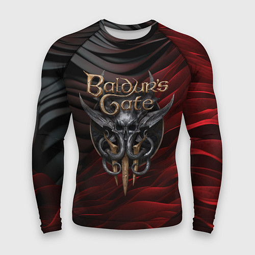 Мужской рашгард Baldurs Gate 3 logo dark red black / 3D-принт – фото 1