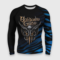 Рашгард мужской Baldurs Gate 3 logo blue geometry, цвет: 3D-принт