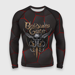 Рашгард мужской Baldurs Gate 3 logo red black geometry, цвет: 3D-принт