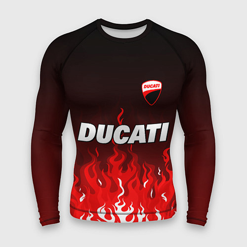 Мужской рашгард Ducati- красное пламя / 3D-принт – фото 1