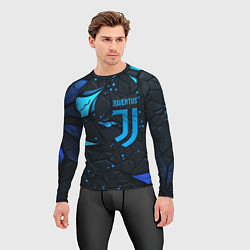 Рашгард мужской Juventus abstract blue logo, цвет: 3D-принт — фото 2