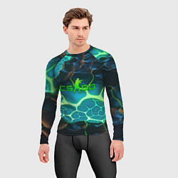 Рашгард мужской CSGO разлом неоновых плит, цвет: 3D-принт — фото 2