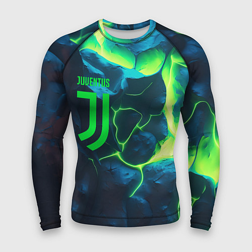 Мужской рашгард Juventus green neon / 3D-принт – фото 1