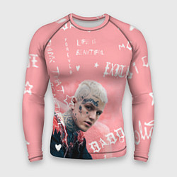 Рашгард мужской Lil Peep тату розовый, цвет: 3D-принт