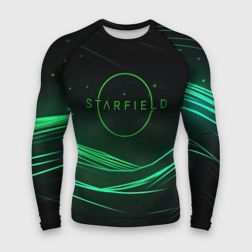Мужской рашгард Starfield green logo / 3D-принт – фото 1