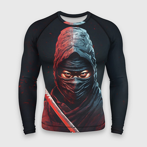 Мужской рашгард Портрет сурового ниндзя / 3D-принт – фото 1