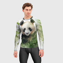 Рашгард мужской Панда акварель, цвет: 3D-принт — фото 2