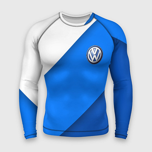 Мужской рашгард Volkswagen - голубые линии / 3D-принт – фото 1