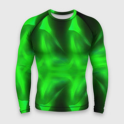 Рашгард мужской Black green abstract, цвет: 3D-принт