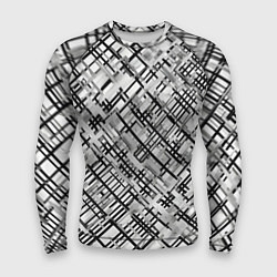 Рашгард мужской Чёрно-белая сеть, цвет: 3D-принт