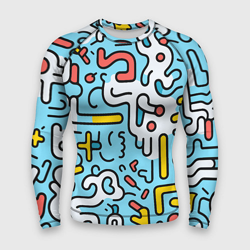 Мужской рашгард Геометрическая контурная абстракция / 3D-принт – фото 1