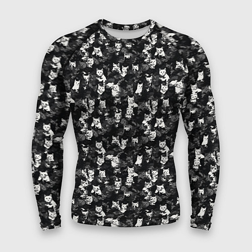 Мужской рашгард Камуфляж с котиками / 3D-принт – фото 1