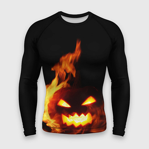 Мужской рашгард Тыква в огне / 3D-принт – фото 1
