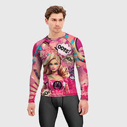 Рашгард мужской Барби в стиле поп арт, цвет: 3D-принт — фото 2