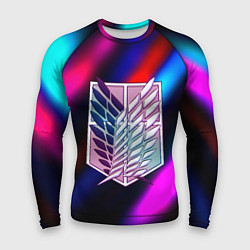 Мужской рашгард Attack on Titan stripes neon