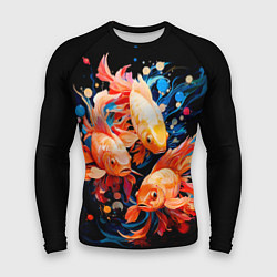 Рашгард мужской Золотые бойцовые рыбки, цвет: 3D-принт