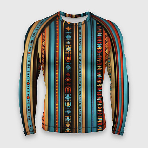Мужской рашгард Этнический паттерн в вертикальную полоску / 3D-принт – фото 1