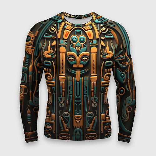 Мужской рашгард Орнамент в египетском стиле, бюст Нефертити / 3D-принт – фото 1