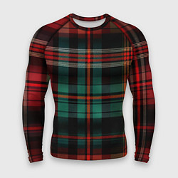 Рашгард мужской Красно-зелёная шотландская клетка, цвет: 3D-принт