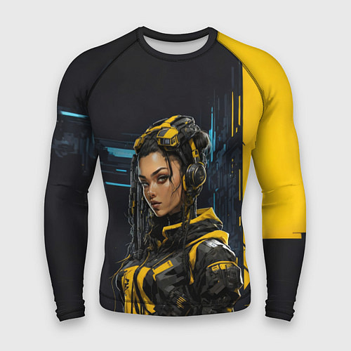 Мужской рашгард Девушка сигнальной одежде / 3D-принт – фото 1