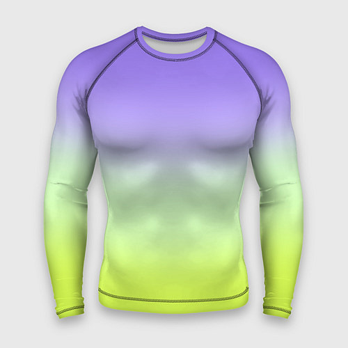 Мужской рашгард Фиолетовый мятный и желто-зеленый градиент / 3D-принт – фото 1