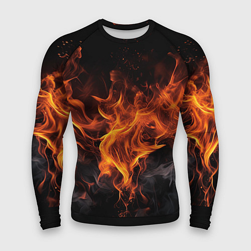 Мужской рашгард Огонь и дым / 3D-принт – фото 1