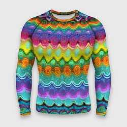 Мужской рашгард Разноцветные волнистые узоры