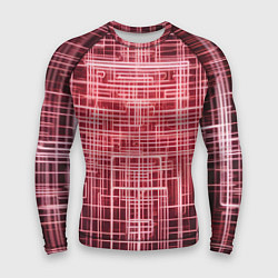 Рашгард мужской Красные неоновые полосы киберпанк, цвет: 3D-принт