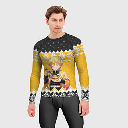Рашгард мужской Зеницу новогодний свитер, цвет: 3D-принт — фото 2