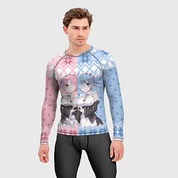 Рашгард мужской Рем и Рам новогодний свитер, цвет: 3D-принт — фото 2
